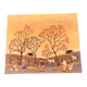 Tableau d'art naïf vintage - Scène champêtre. Art populaire