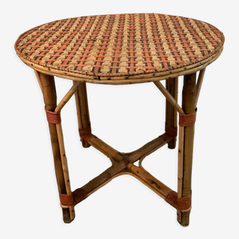 Table en rotin des années 60