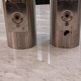 Paire d'appliques en inox brossé