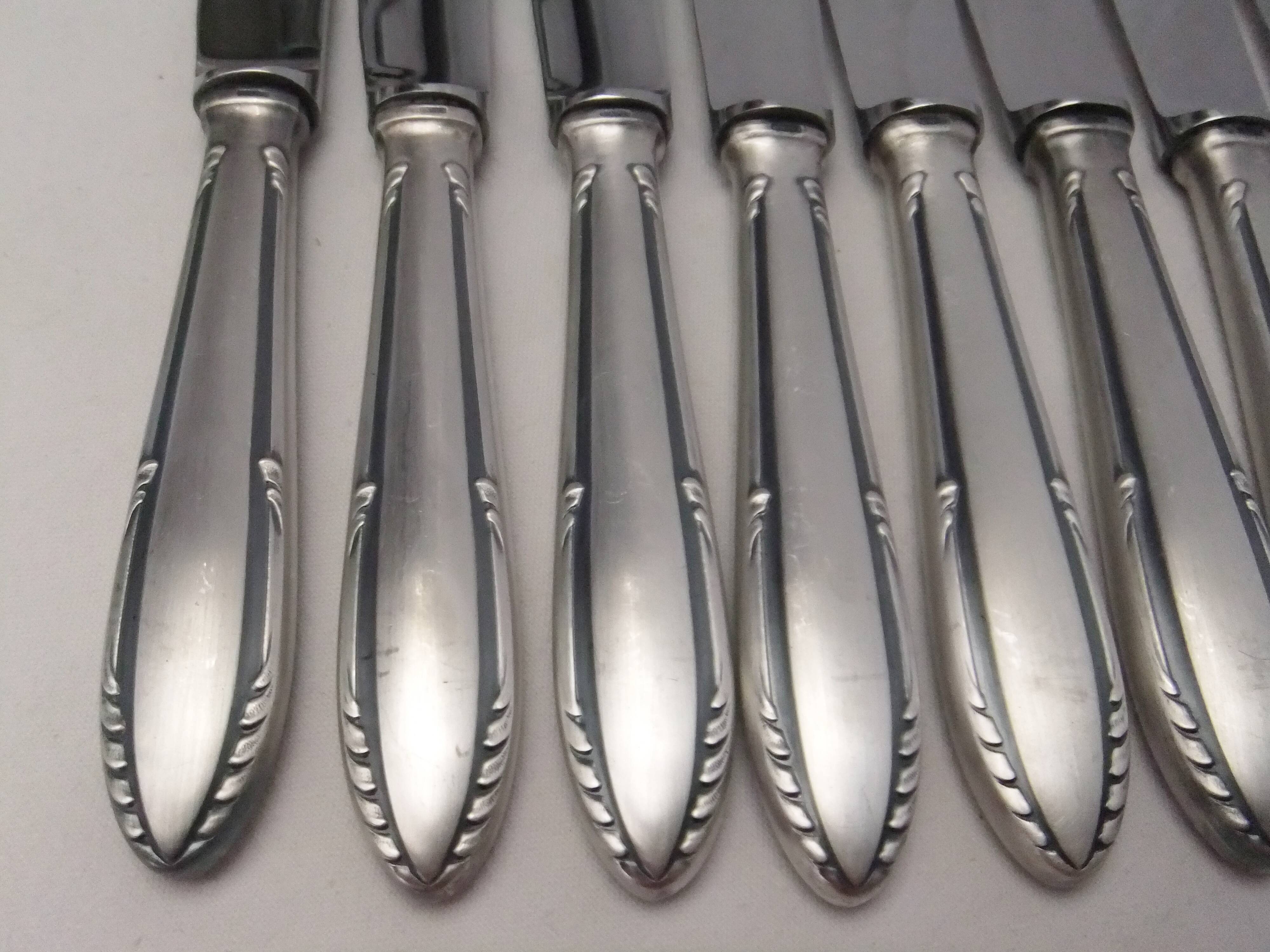 Reneka silver metal knives stainless steel blade filet service cutlery