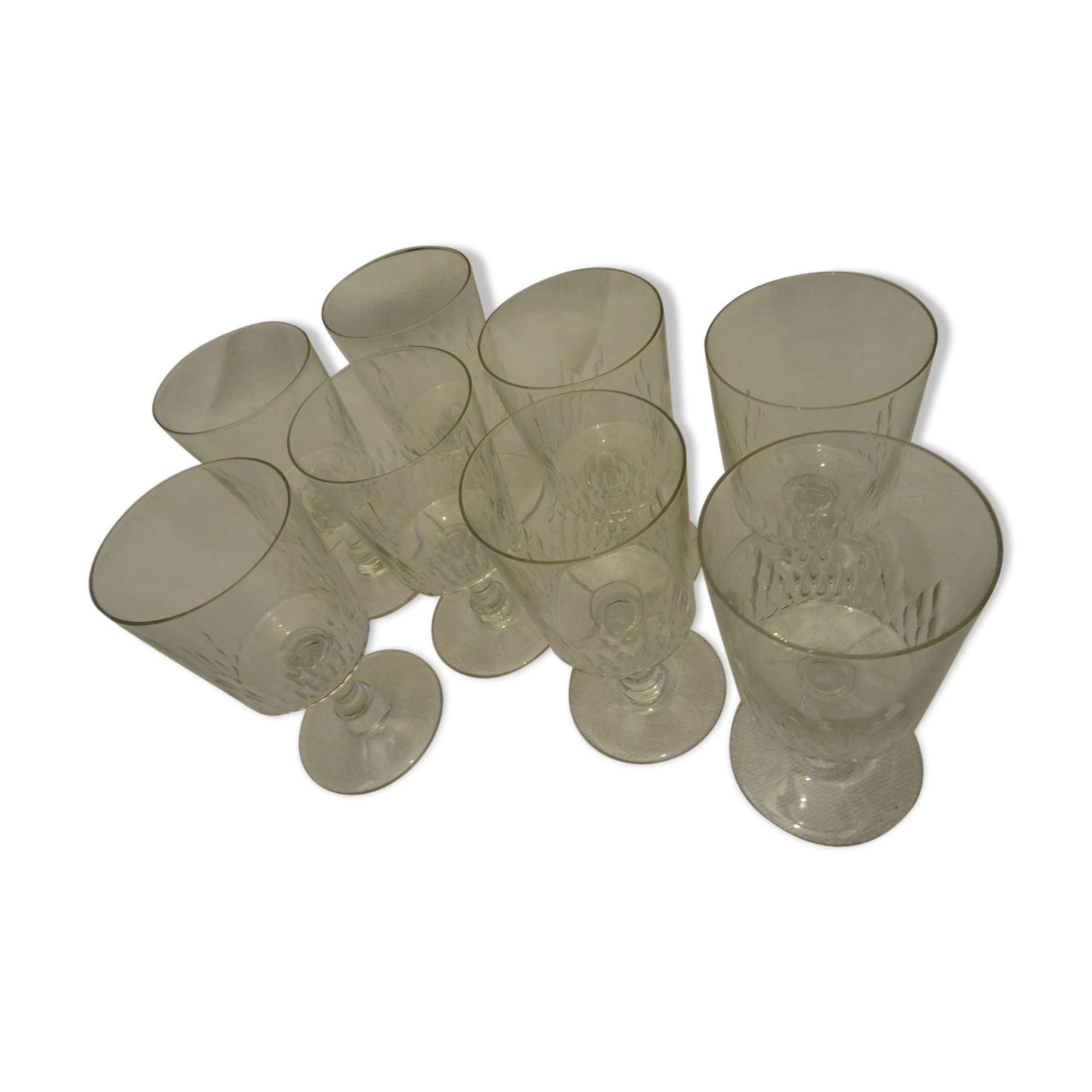 Elegant set of 8 Baccarat wine glasses