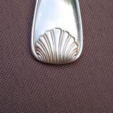 6 silver metal oyster forks shell model