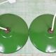 Lot of 2 lampshades enamelled sheet metal and brass socket
