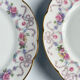 Set of 6 Limoges porcelain dessert plates with garlands and
