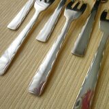 Set of 12 silver-plated cake forks
