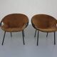 Set of vintage suede lounge chairs from Lusch, Germany, 1960s.