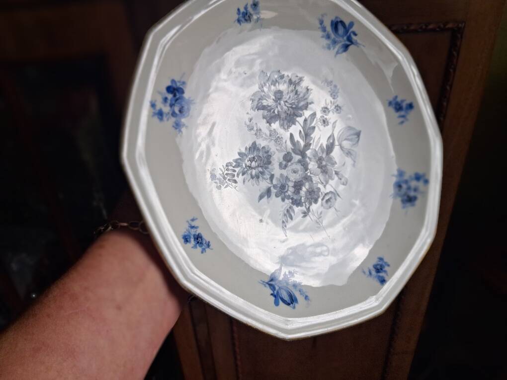 Compotier / assiette montée en porcelaine de limoges 1920-1930