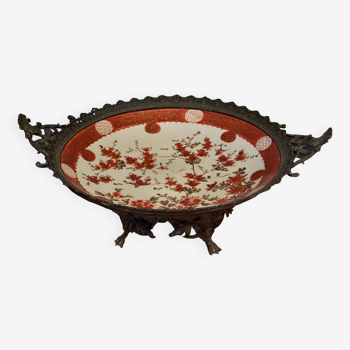 Bronze dish and Japan cup 19th century Napoleon III Imari