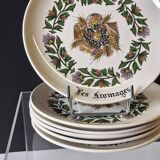 6 cheese plates in earthenware from Gien in good condition.