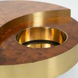 Trg" circular coffee table with bar by willy rizzo, 1970