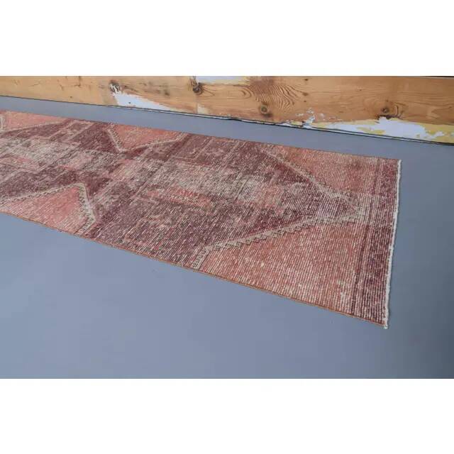 1970s Turkish Oushak Handmade Runner Rug 78x337
