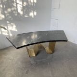 Addor 60s sculptural marble and brass coffee table