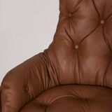 Michel cadestin karate leather sofa, 1970s