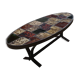 Ceramic and steel elliptical table