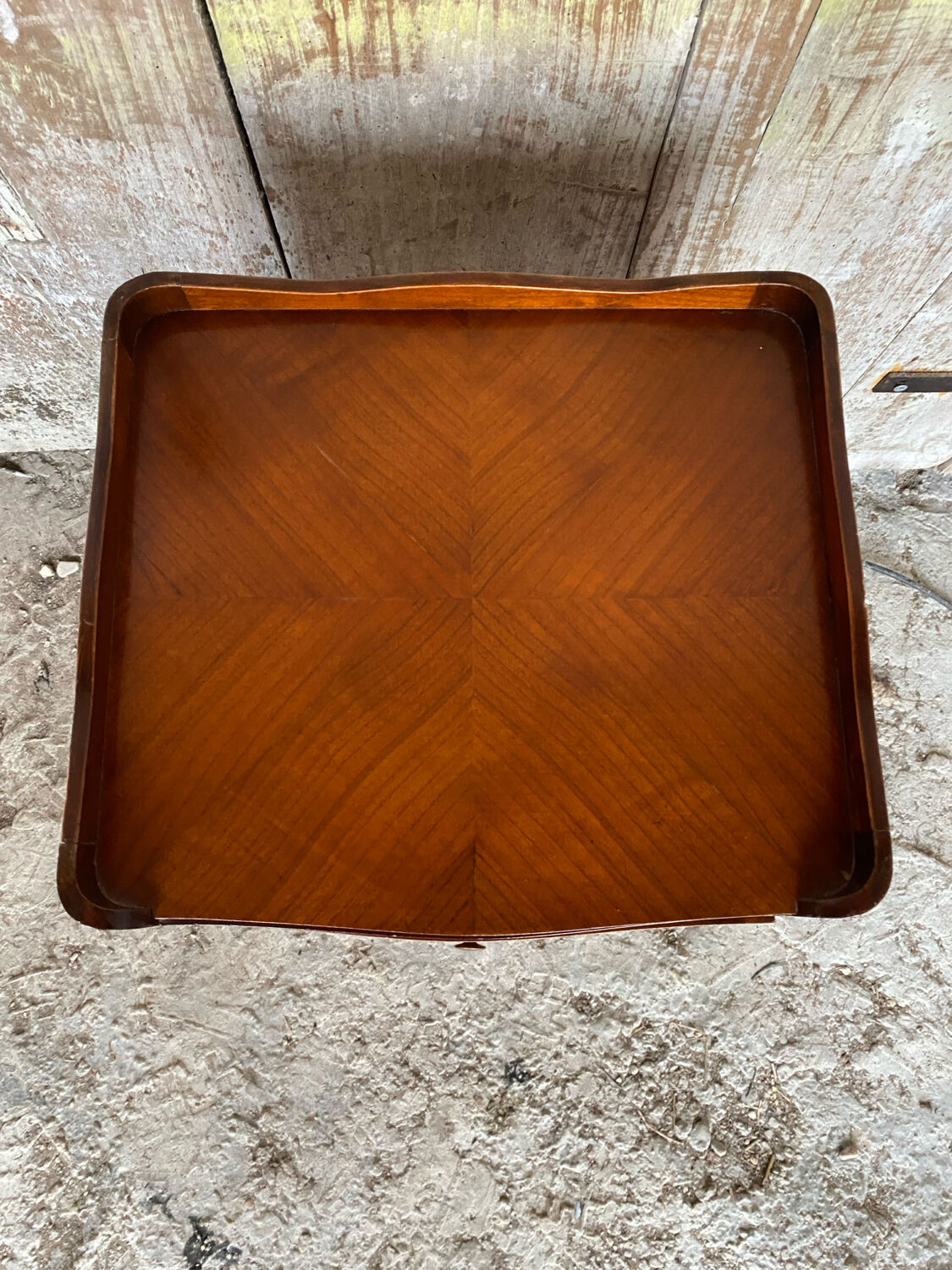 Antique Nightstand Louis XV Style Wood 3 Drawers + Vintage Case #