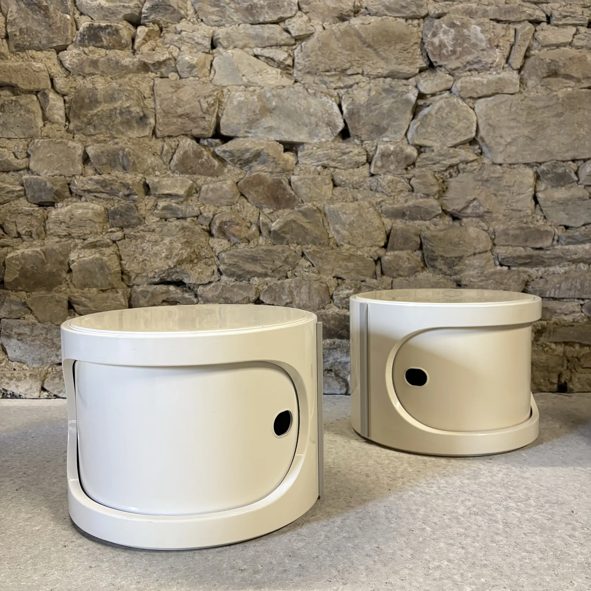 Pair of bedside tables attributed to Marc Held for Prisunic, 1970.