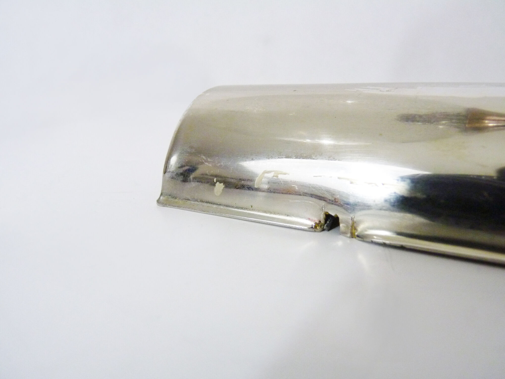 Pair of chrome metal wall sconces and blown glass