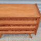 Commode vintage pied compas et rotin