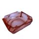 Red/salmon glass ashtray HSG Ząbkowice, Poland 1970s