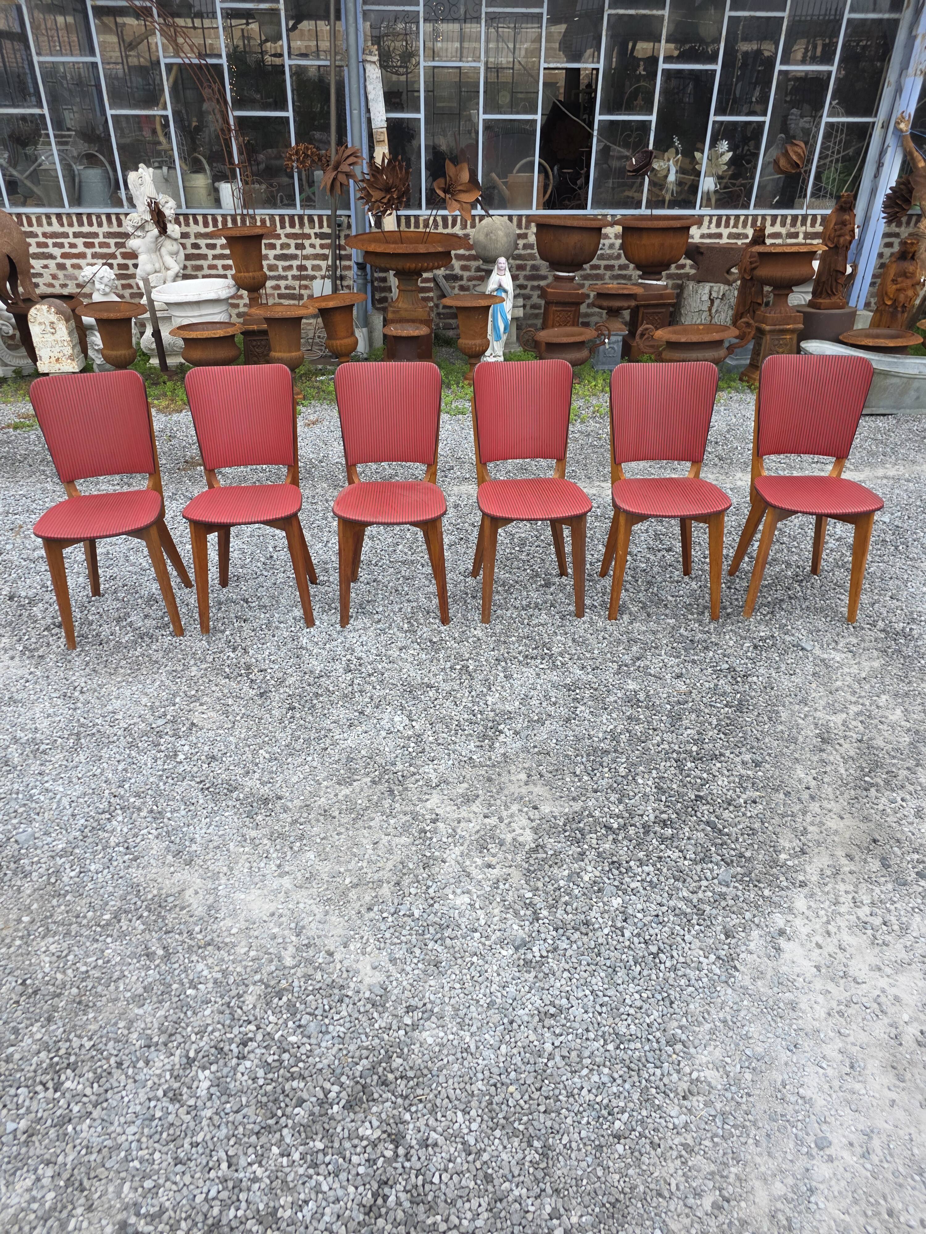 6 vintage oak chairs from the 1960s