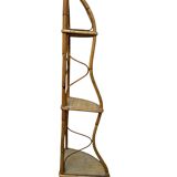 Rattan corner shelf from the 60s Italy