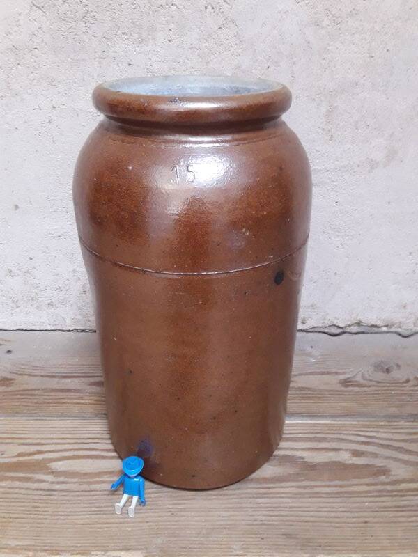 Pot grès terre vernissée H45 conserve ancien