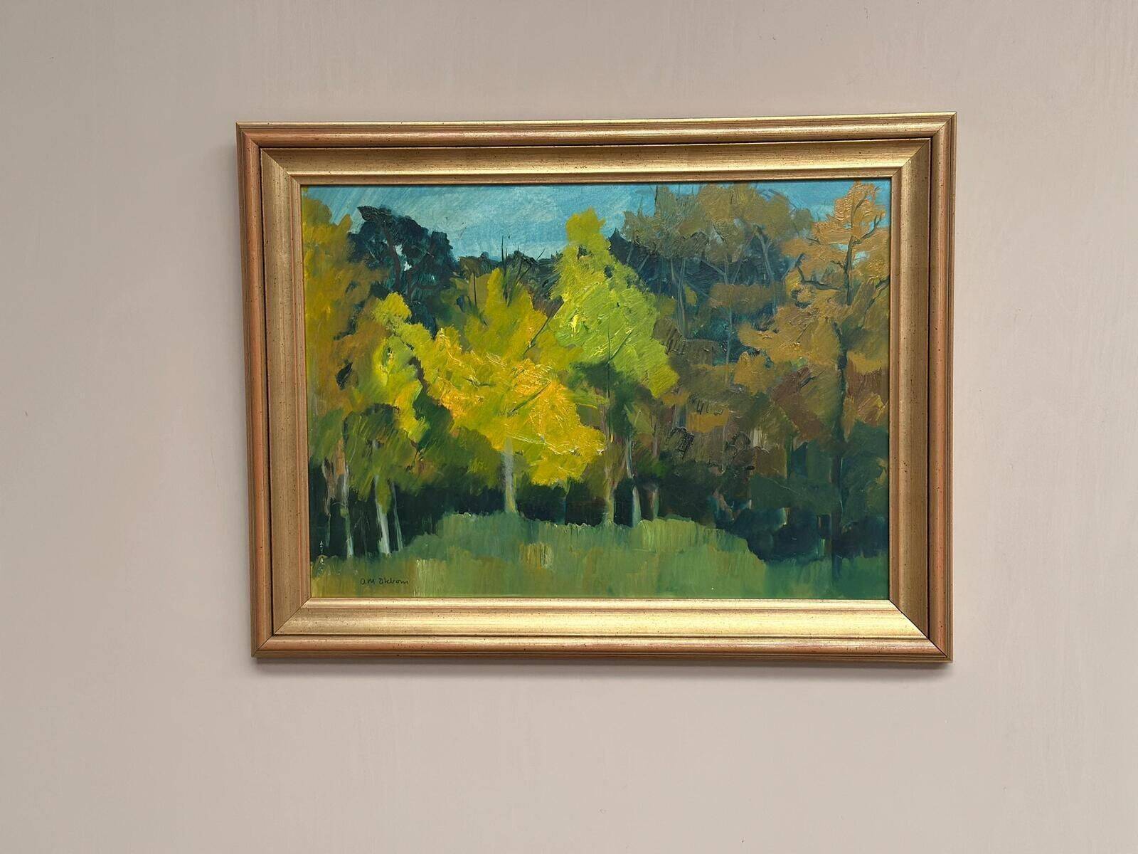 Swedish Oil on Panel – “Höst” by Ann‑Marie Ekbom Wikström
