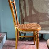 Ancienne Chaise de Bistrot en Bois Courbé " Fischel "