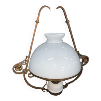 Vintage opaline ceiling lamp