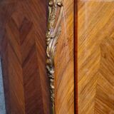 Curved Louis XV style armoire with floral marquetry, 20th century period.