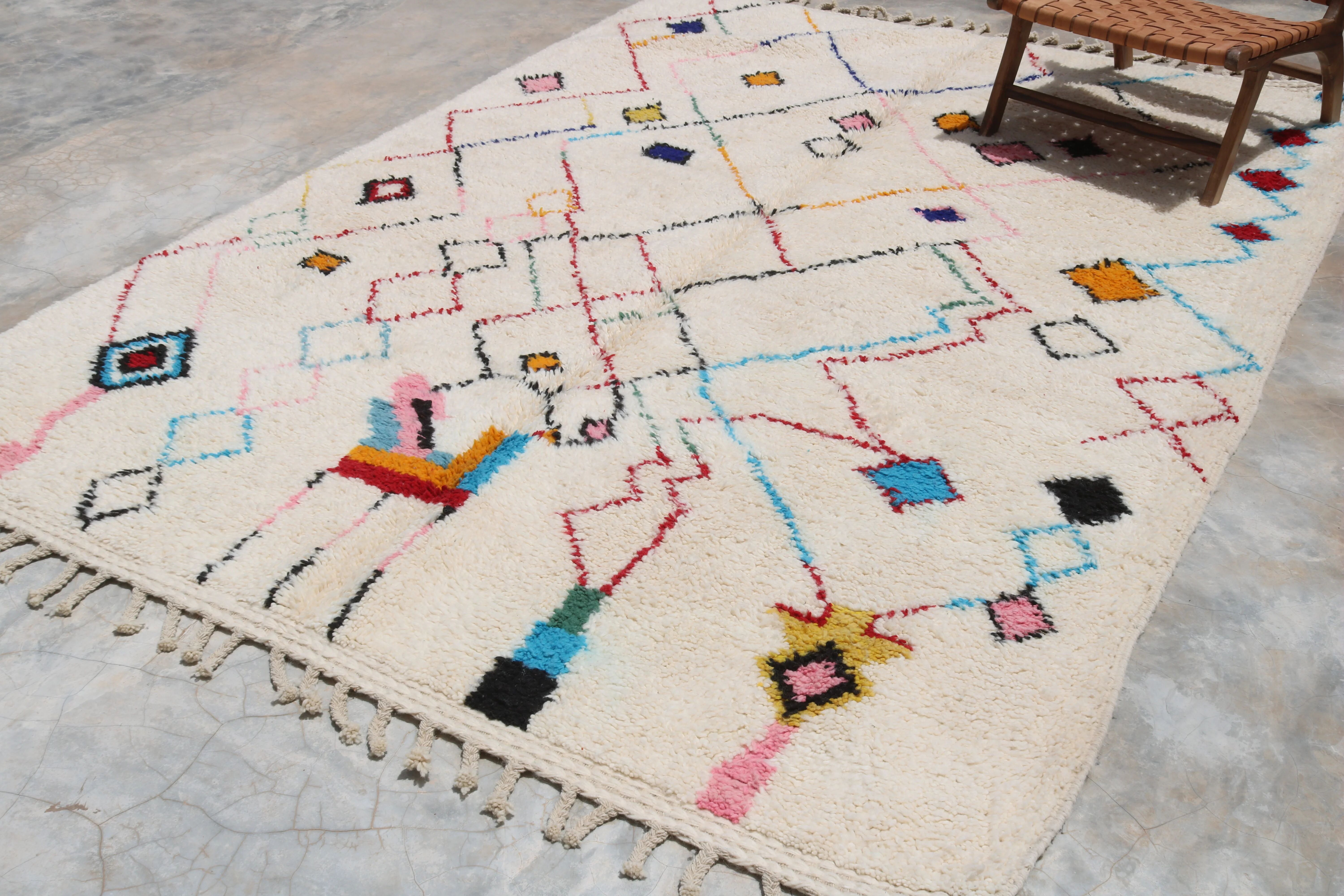 Large handmade colourful rug, 300 x 210 cm - G1081