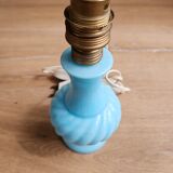 Pied de lampe en opaline turquoise