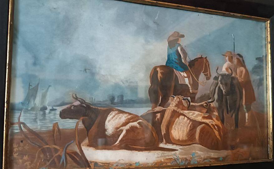 Antique tempera painting on paper, 18th century Italian school