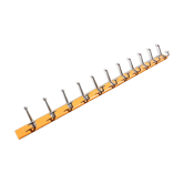 School wall door - 11-patère orange rail