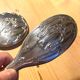 Silver metal hand mirror and laundry brush