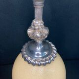 Old lamp foot silver metal and ostrich egg late nineteenth century