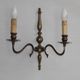 Pair of Double French Vintage Bronze Effect Metal Flemish Wall Lights