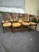 Set of 8 solid cherrywood chairs with straw seats, Directoire period