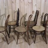 Set of 6 mismatched bistro chairs