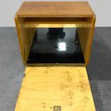 Vintage Czech Burr Walnut Bar Cabinet 1950s