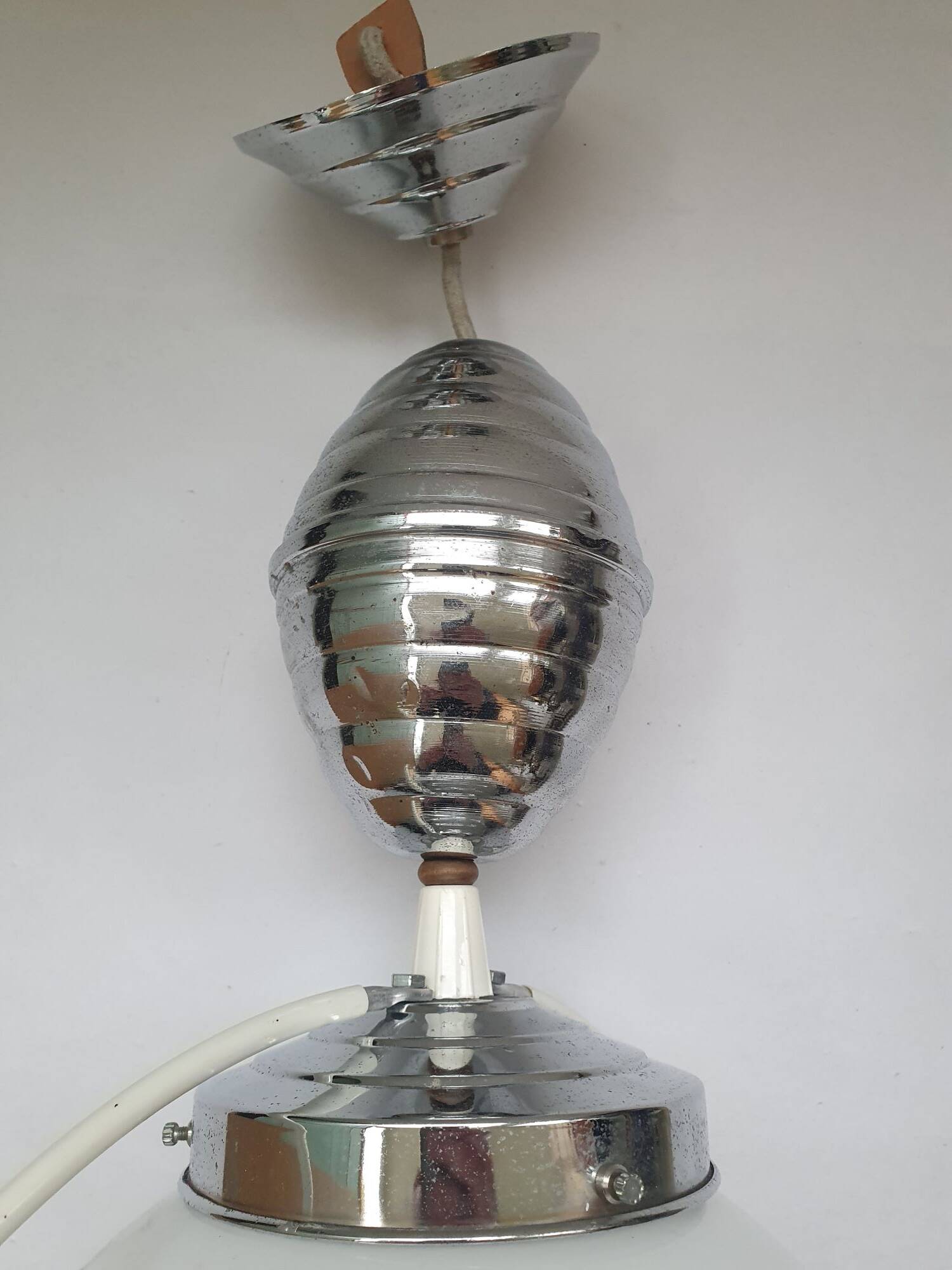 Vintage 1950s opaline globe pendant lamp