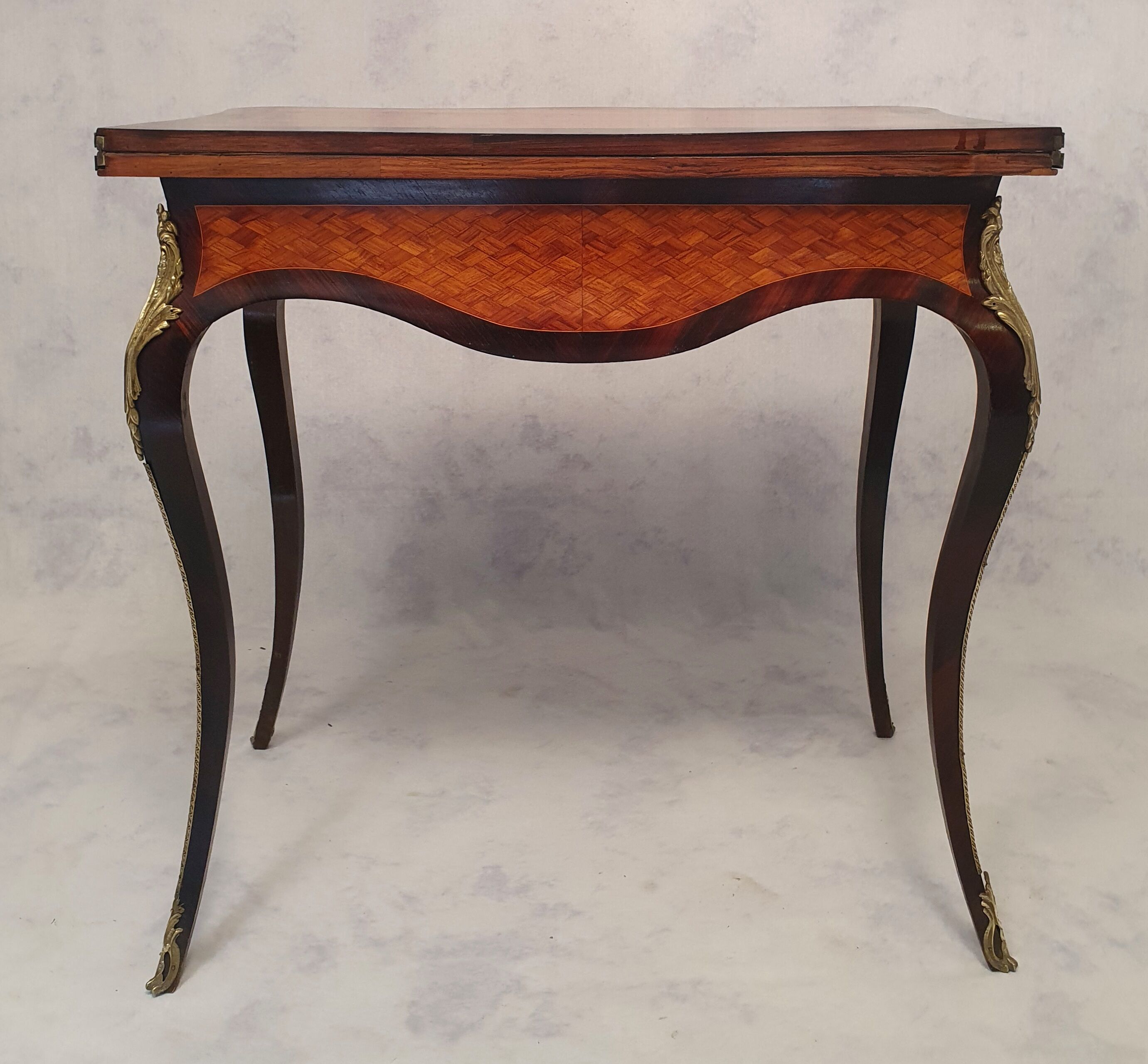 Louis XV Napoleon III Games Table - Marquetry - Bois De Rose - Palissandre - 19th