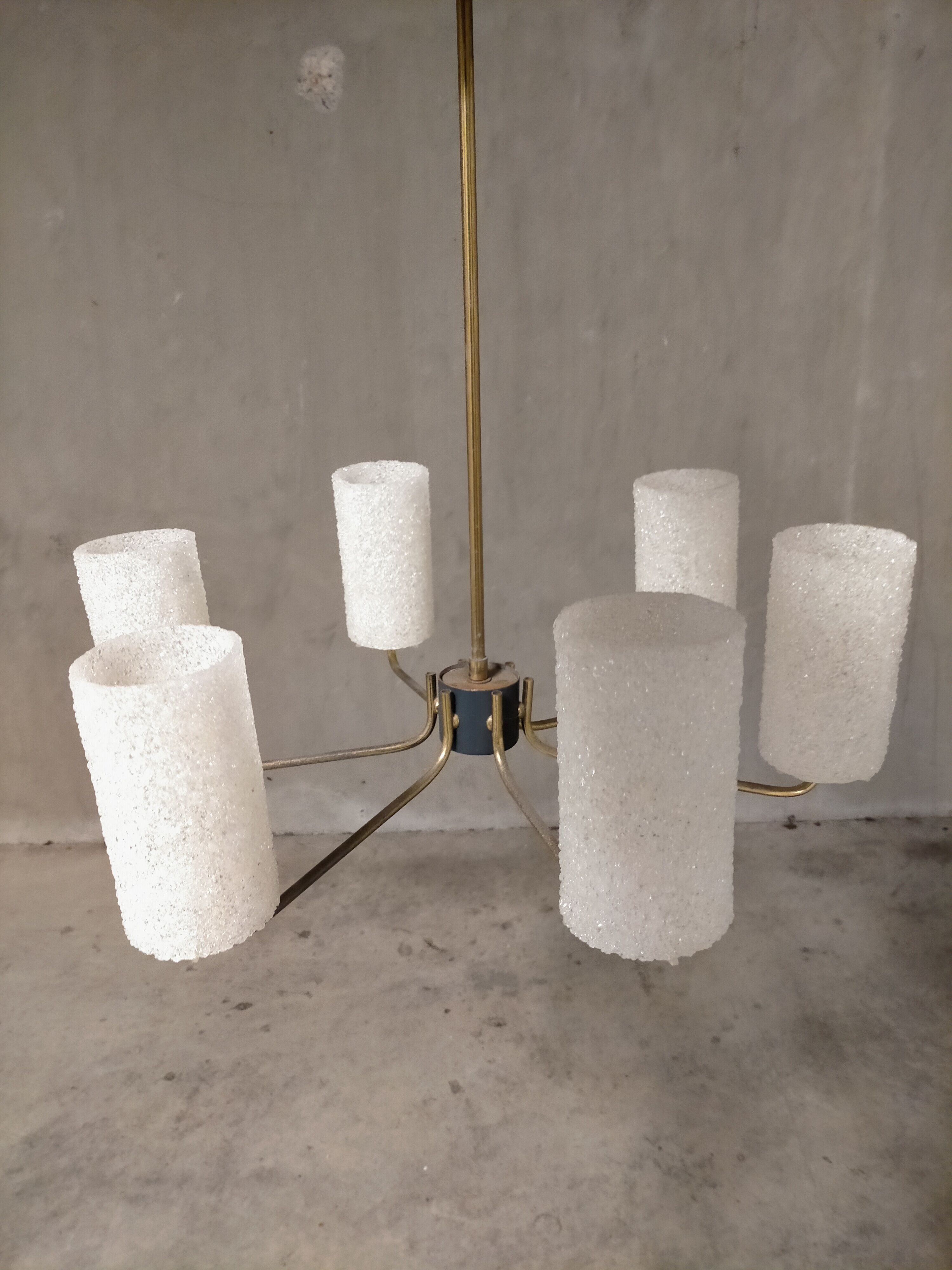 Perspex chandelier with 6 arms of light 1960s