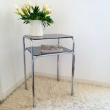Design console 70 metal chromed smoked glass