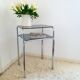 Console design 70 métal chromé verre fumé