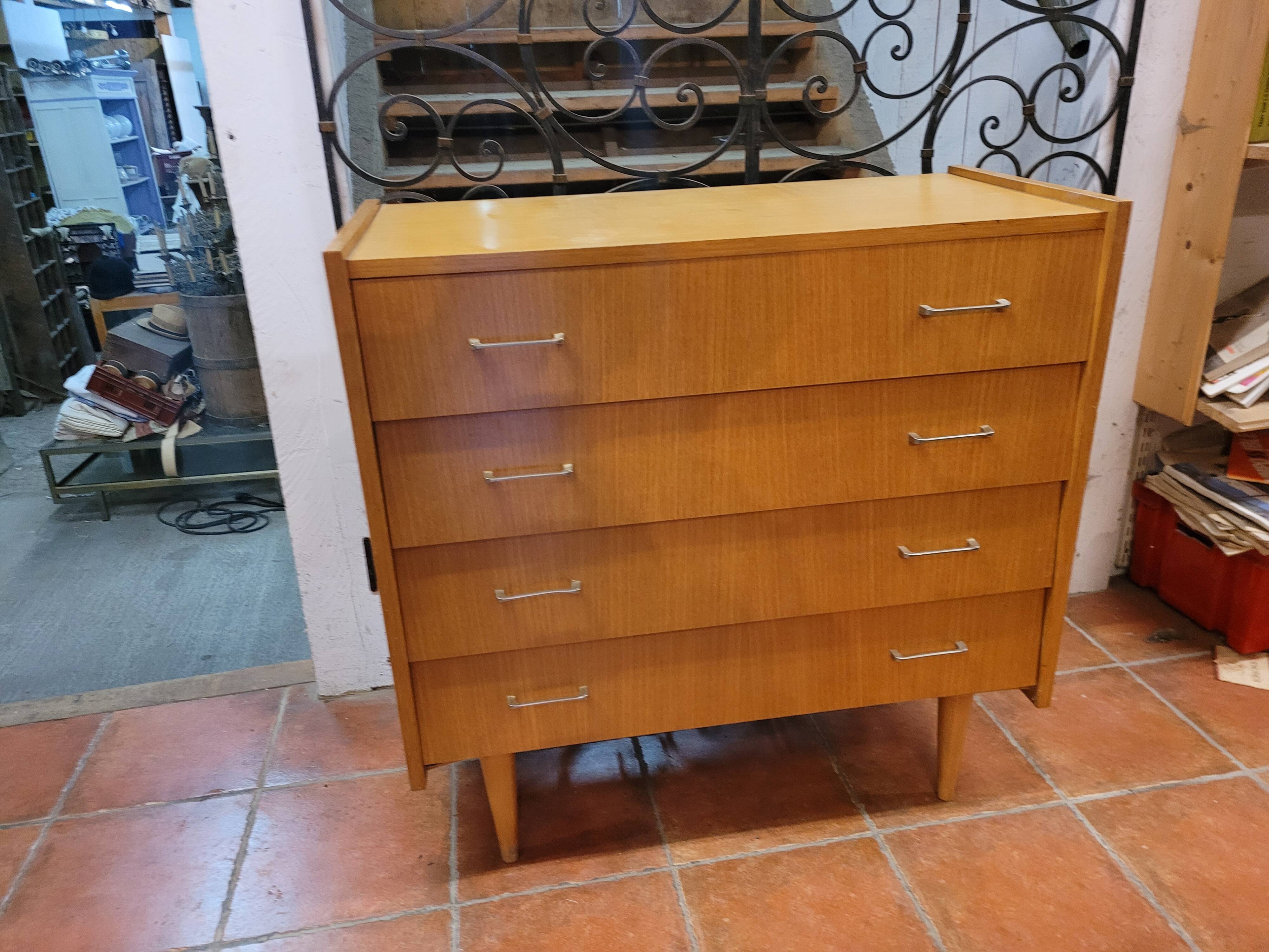Vintage oak chest of drawers from the 60s