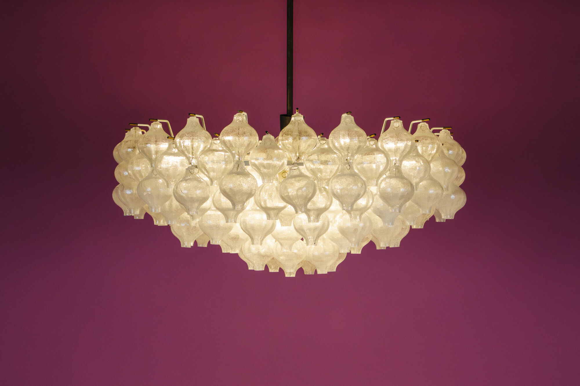 XL Tulipan Waterfall Glass Chandelier by Kalmar - Austria 1960s