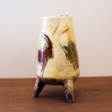 Ceramic tripod vase with parietal decoration by Armen
