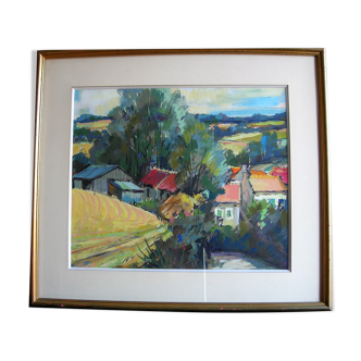 Le village gouache