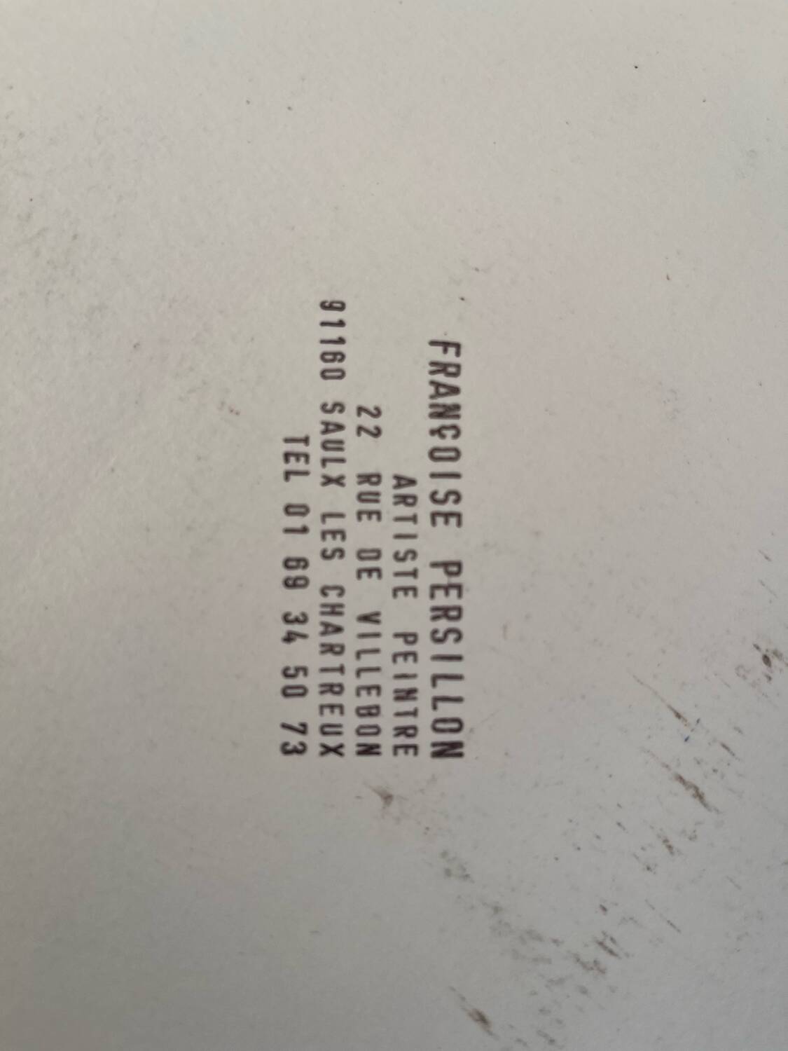 Still life with pears, watercolour on paper signed Françoise Persillon.